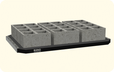 Renewable surface RHINO composite pallet for HESS and Masa machines
