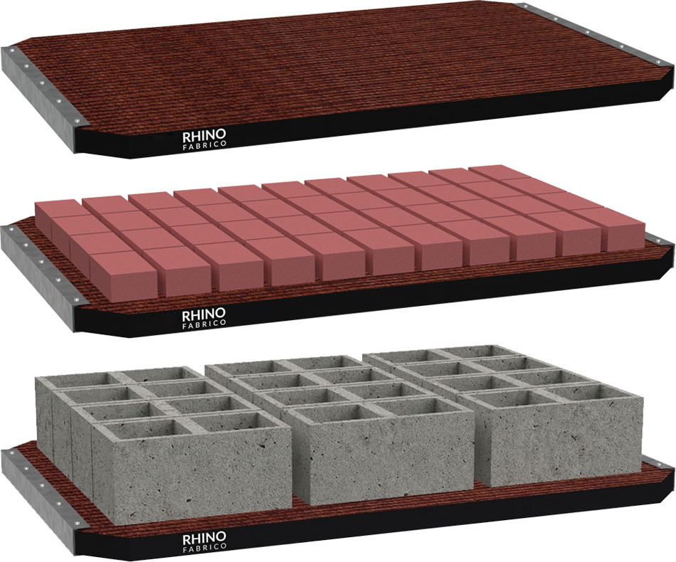 RHINO composite pallets for concrete block machine production and concrete products manufacturing